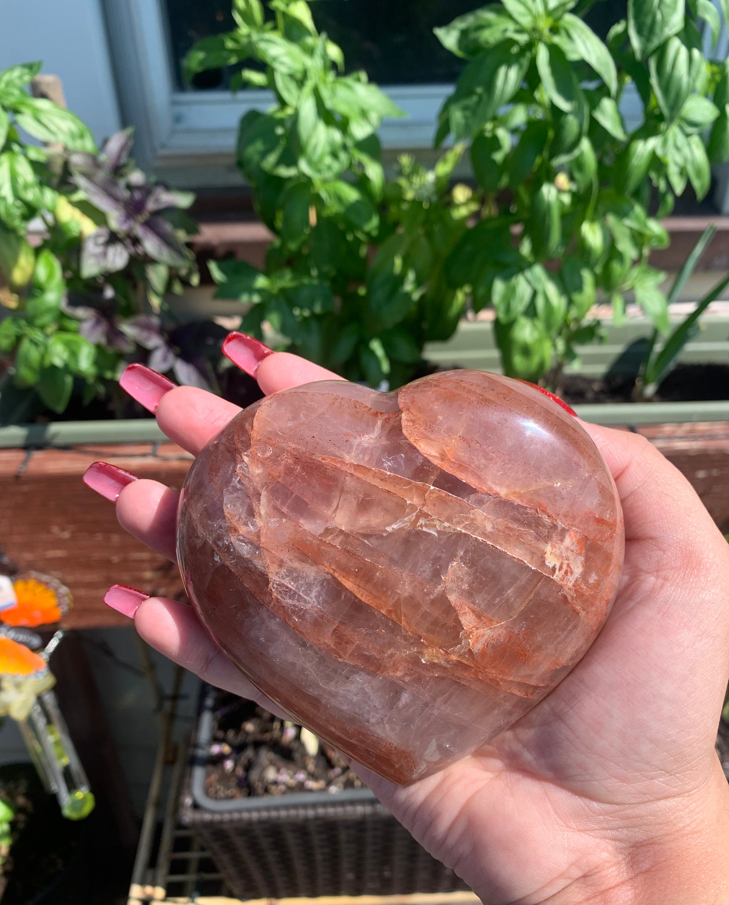 Hematoid Quartz Heart